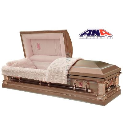 China American style ANA made in china burial accessories supplies colorful rose casket stainless steel casket for sale