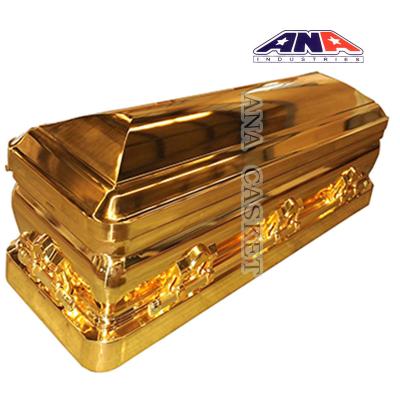 China American Style Made In China Wholesale Burial Supplies ANA American Style Gold Metal Casket Bronze Casket for sale