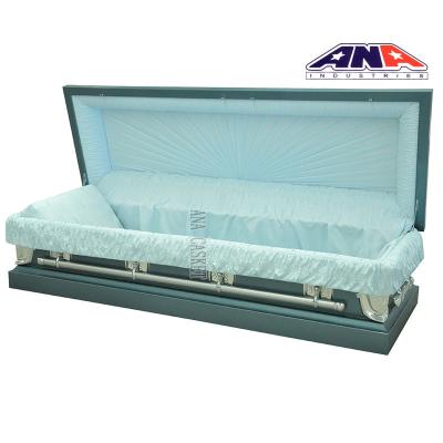 China American Style ANA Burial Supplies Swing Bar Handles Steel Casket and Square Corner Couch Solid Metal Caskets for sale