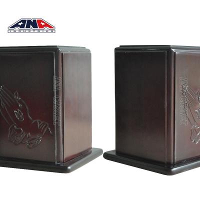 China American Style ANA Supplier Funeral Custom Mounted Human Ashes Cremation Casket Urn Wooden Box for sale