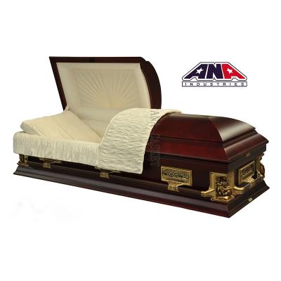 China American Style Equipment ANA Semi Gloss Last Supper Funeral Wooden Casket for sale