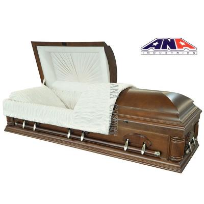 China ANA American Cheap Black Style Poplar Wood Casket Caskets For Adult for sale