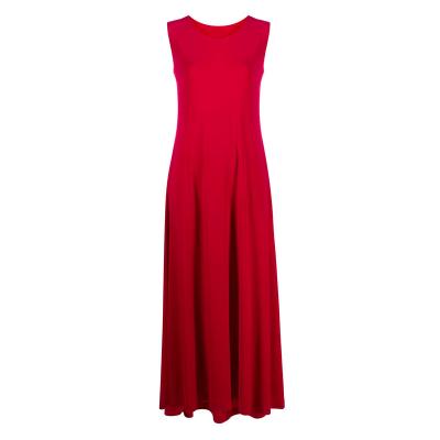 China Fashionable Elegant Women Maxi Long Red Evening Dresses Sleeveless Dress Breathable Summer 2022 Latest Design for sale