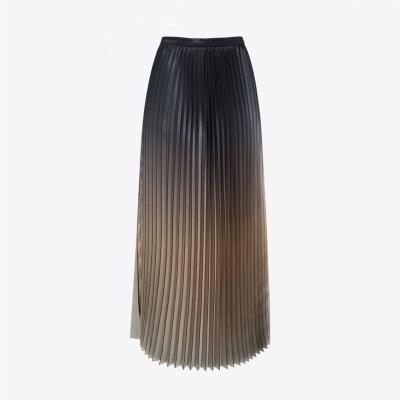 China New Gradient Midi Breathable Casual Women's Pleated Skirt Was Elegant Fashionable Chiffon Fashion Line for sale