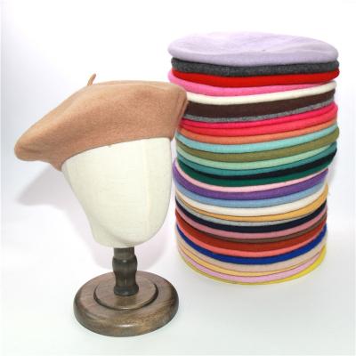 China 2023 Striped Multi Color Women Kids Wool Berets Custom Embroidered Knitted Hat Woman Wool Embroidery Houndstooth Beret for sale