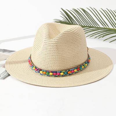 China 2023 Sun Protection Fedora Ladies Dress Soft Lifeguard Straw Beach Hats Sun Visor Bohemian UV Foldable Hat Summer Protection Sun Visor Paper for sale