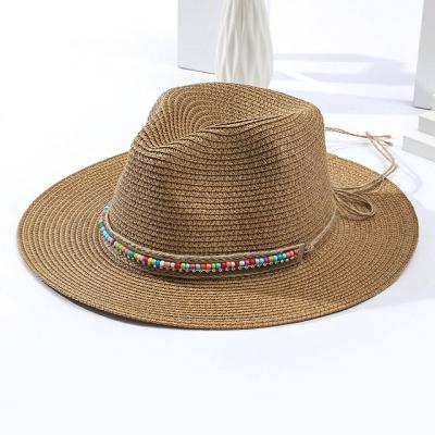 China 2023 Sun Protection Women UV Protection Ladies Dress Bohemian Paper Foldable Summer Straw Beach Hats Visor Panama Sun Hat Lifeguard Woven for sale