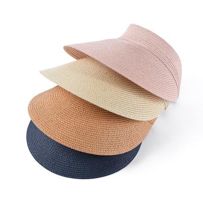 China Summer of 2023 Straw Sun Hat Gifts For Straw Beach Hat Big Brim Blank Empty Paper Woman New Ladies for sale