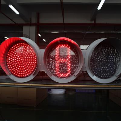 China Material Aluminum 300mm Customized Housing Traffic Light With Two Digits And Two Color Countdown Timer for sale