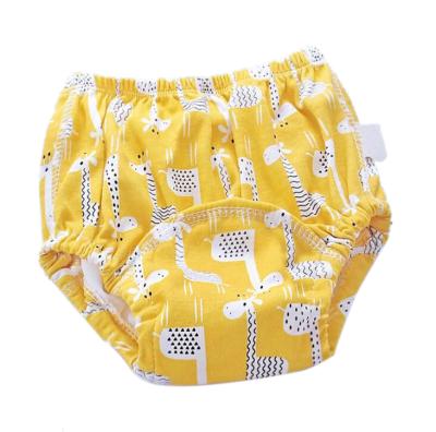 China 2020 new cotton printed 6 layers diaper pants toilet training pants baby waterproof study pants for sale