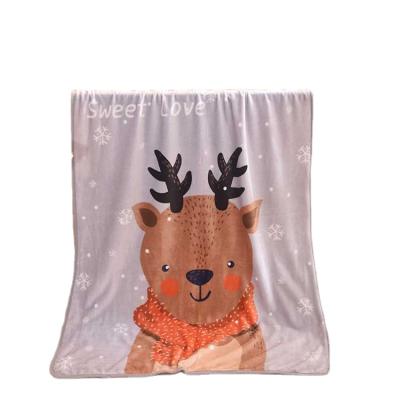 China Lovely Cartoon Fawn Musical Plush Multifunctional Kids Blanket Air Conditioner Blanket Warm Baby Blankets For Gift for sale