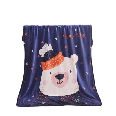 China Musical The Polar Bear With Multifunctional Plush Cartoon Kids Blanket Air Conditioner Blanket Warm Hat Baby Blankets For Gift for sale