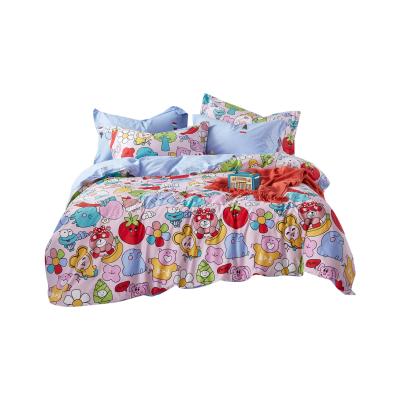 China Green Cute Anti-static Rabbit Cartoon Kids Bedclothes Bedding Set Children 4 Pieces Equipment for sale