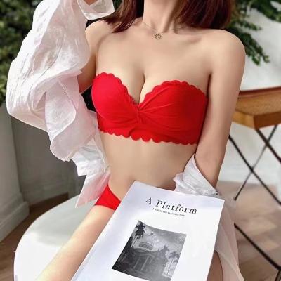 China Women Bra Underwear Lace Polyester Soft Gathered Comfortable Breathable Bra QUICK DRY Beautiful for sale