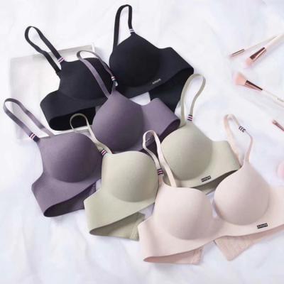 China QUICK DRY girls shape simple solid color push up wireless comfort women T-shirt bra seamless bra for sale