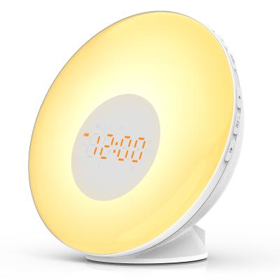 China 2021 New Style Radio Lighting Wake Up Light Alarm Clock for sale