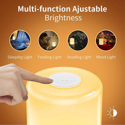 China Touch Switch Dimmer Dimmable Bedside Night Light Kids Table Lamp LED Bedroom Light For Adults for sale