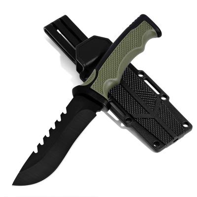 China Non-variable Fixed Blade Duty Knife Stainless Steel Outdoor Drop Blade With Non-slip Rubber Handle For Survival Camping Knife for sale