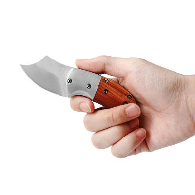 China Wholesale Lightweight Outdoor Mini Knife Wood Handle Small Folding Utility Knives for sale