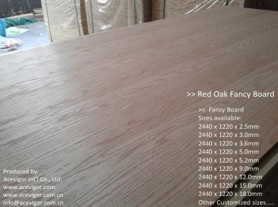 China Red Oak Fancy Plywood 1220 x 2440mm for sale