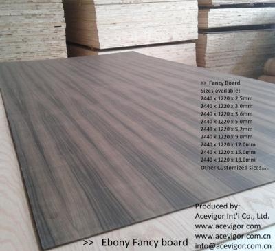 China Ebony Fancy Plywood 1220 x 2440mm for sale