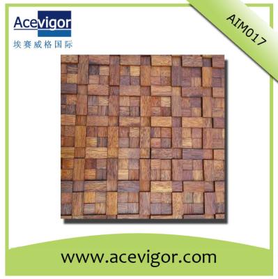 China Rustic solid wood wall mosaic tiles for inner house wall decoration for sale