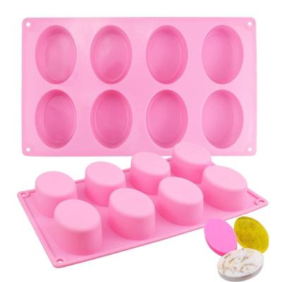 China Disposable Hot Selling Custom Food Grade Loaf Soap Molds Rectangle Oval Silicone Soap Mold for sale