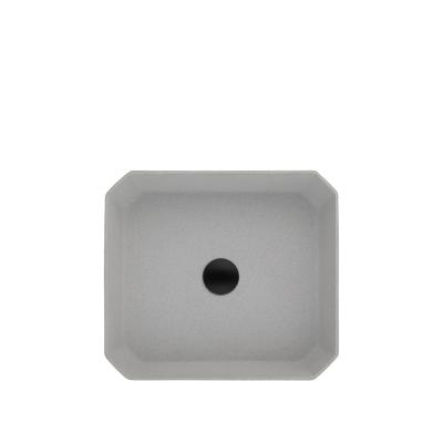 China Without Faucet Luxury Compound White Granite Quartz Stone Bathroom Sink Single Bowl Bathroom Sink Wholesale for sale