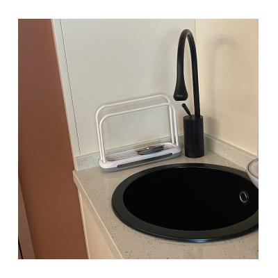 China Without Acrylic Bowl Kitchen Sink Kitchen Farmhouse Home Quartz Faucet Stone Sink Black Round Granite Kitchen Sink for sale