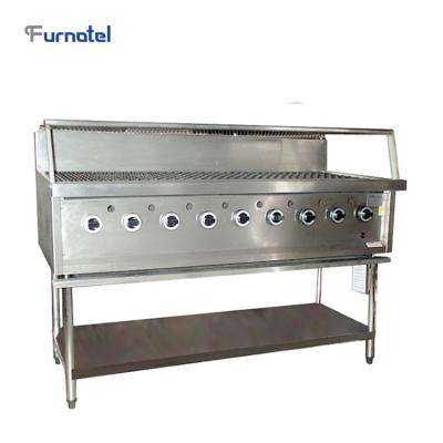 China Adjustable Height (CE) Restaurant Equipment Commercial Outdoor Portable Rotating Barbecue Charcoal Grill for sale