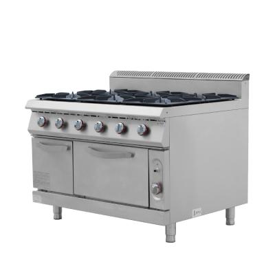 China Professional Hotel Cooking Equipment 900 Series 6-Burner Gas Stove With Oven for sale