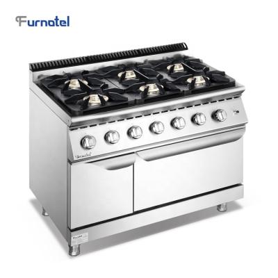 China Hotel FURNOTEL 700 Commercial 6 Burner Gas Stove Series With Oven for sale