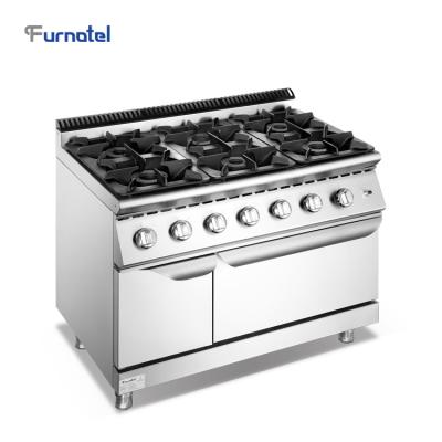 China Hotel Furnotel 900 Series Commercial Gas Fired 4 Burner Cooking Range Chinese Style With Cabinet for sale