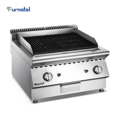 China Easily Assembled Restaurant BBQ Gas Grill 700mm Countertop Gas Lava Rock Grill 60000BTU for sale