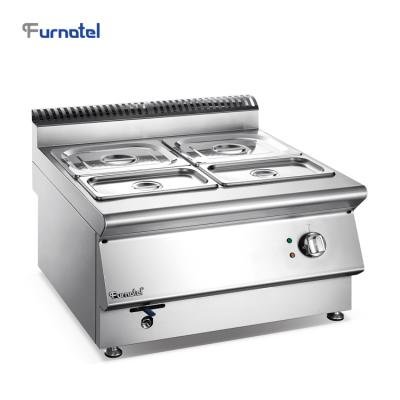 China 304 Stainless Steel Commercial 4 Pan Bain Marie Stainless Steel Food Warmers Worktop For Restaurant 700mm for sale