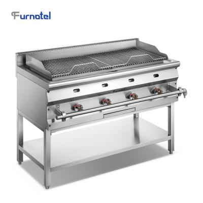 China Adjustable Height Commercial 1200mm Asian Gas Rotisserie Kitchen Equipment BBQ Grills for sale