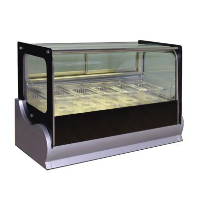 China Luxurious Single-temperature Ice Cream Display Freezers Good Dessert Store Equipment 140L Countertop Price for sale