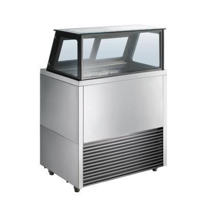 China Single-Temperature Commercial Freezer Equipment Slot Embedded Italian Ice Cream Display Counter for sale