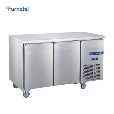 China Hotels 2 Doors Fancooling Undercounter Refrigerator Stable Operation Kitchen Commercial Freezing Equipment for sale