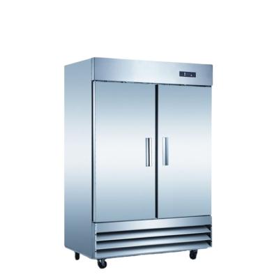 China Commercial Luxurious Single-temperature Fancooling Stainless Steel Refrigerator Double Doors for sale