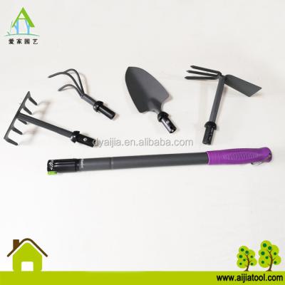 China Q235 Garden Tools Part Replaceable Set Telescopic Handle Trowel Fork Hoe Cultivator for sale