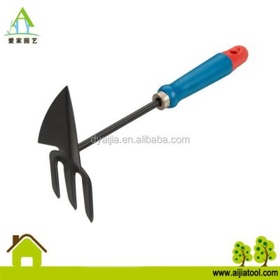 China Metal With PP Handle Garden Hoe Double Cultivator Powder Coated Hand Tool PP Handle for sale