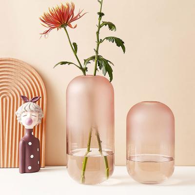 China Modern Minimalist Dining Table Glass Decoration Living Room Home Farmhouse Vase Transparent Vase Decoration for sale