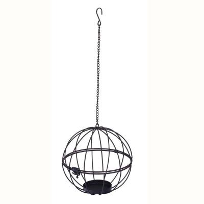 China Rustic Pastoral Metal Ball Shape Plant Decorative Hanging Basket Pot for sale