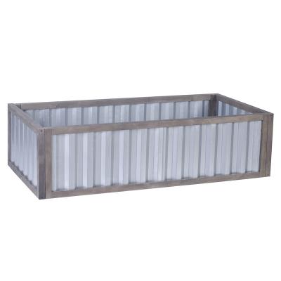 China Modern Galvanized Steel Corrugated Metal Planter-Box Modern Outdoor Vegetable Garden Bed for sale