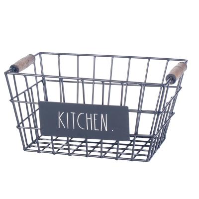 China Viable Wholesale Powder Coated Metal Organizer Basket Kitchen Wire Fruit and Vegetable Storage Basket for sale