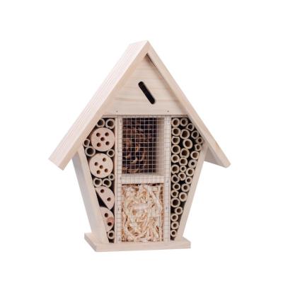 China Breathable Bee House European Classic Style Garden Lady Bird House Wooden Insect Hotel for sale