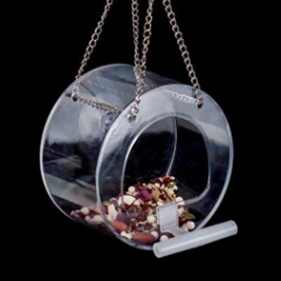 China Viable Plastic Cylinder Wall Suction Transparent Acrylic Cups Window Hanging Bird Feeder for sale