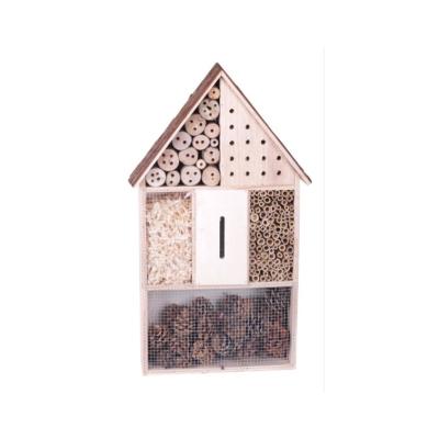 China Breathable Bee House European Classic Style Garden Lady Bird House Wooden Insect Hotel for sale