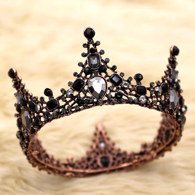 China Baroque Metal Alloy Cake Crown Topper Hair Ornaments Wedding Birthday Party Supplies Cake Decoration for sale